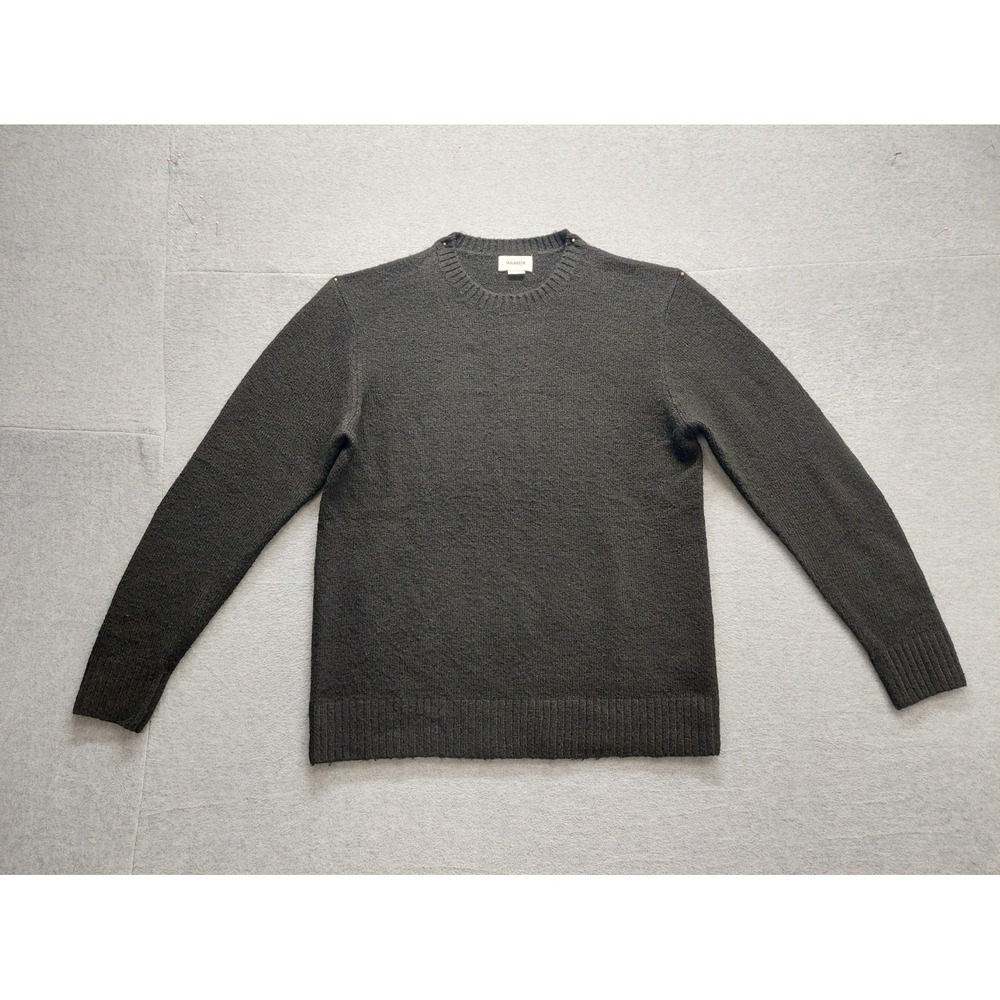 Pull&Bear Men Sweater L Gray Textured Knit Crew Neck Long Sleeve Warm Pullover